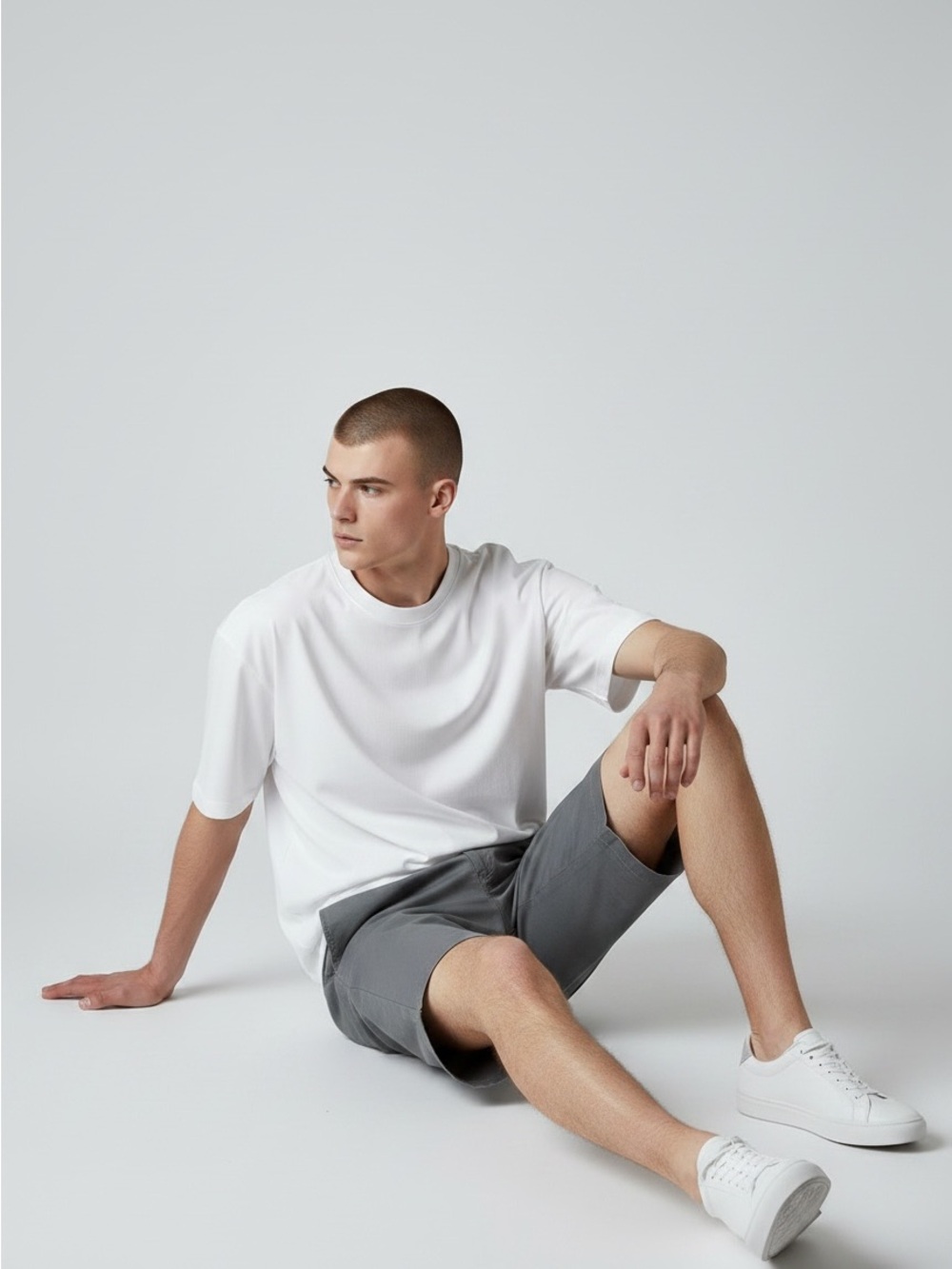 Men's Flat Front Grey Shorts — Modern Everyday Style